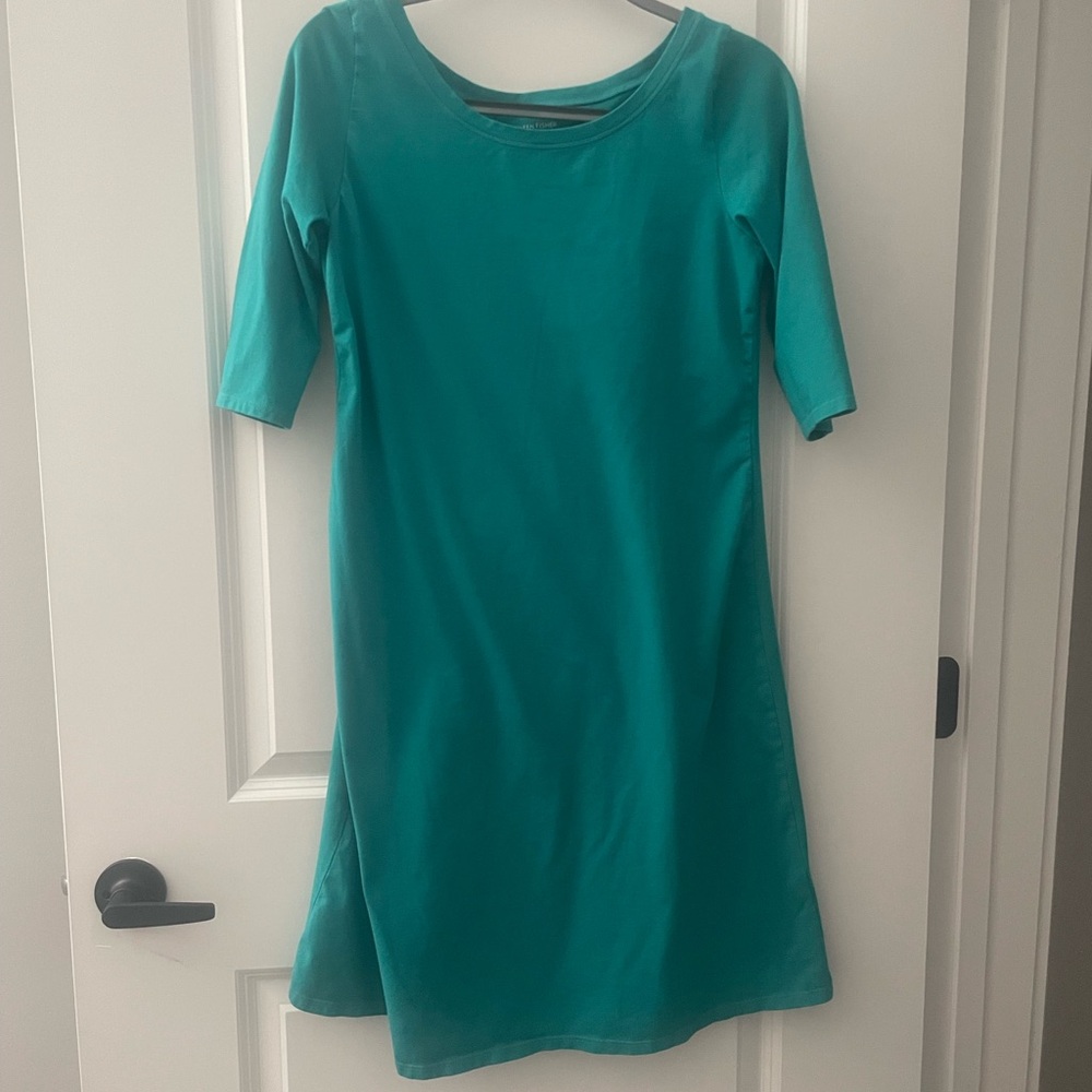 Eileen Fisher Teal Knee-Length Tunic Top Mini Dress